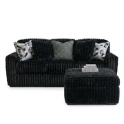 Midnight-Madness Sofa & Oversized Ottoman 2PC Living Room Set