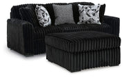 Midnight-Madness Sofa & Oversized Ottoman 2PC Living Room Set