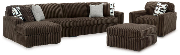 Midnight-Madness 3-Piece Sectional, Oversized Chair and Ottoman