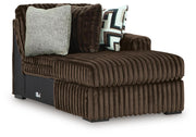Midnight-Madness Chocolate 3PC Double Chaise Sectional & Oversized Accent Ottoman Set