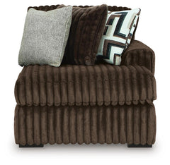 Midnight-Madness Chocolate 3PC Double Chaise Sectional & Oversized Accent Ottoman Set
