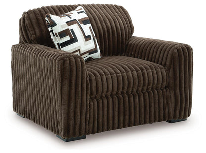 Midnight-Madness 3-Piece Sectional, Oversized Chair and Ottoman