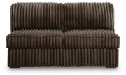 Midnight-Madness Chocolate 3PC Double Chaise Sectional & Oversized Accent Ottoman Set