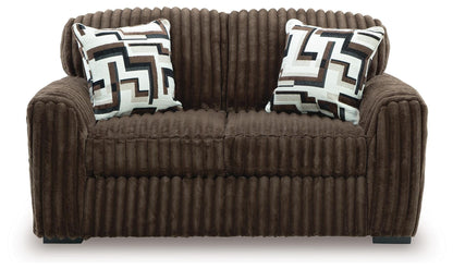 Midnight-Madness Chocolate Sofá, Sofá de dos plazas & Oversized Accent Otomana 3PC Juego de sala