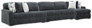 Midnight-Madness Charcoal 3PC Sectional with Chaise Set