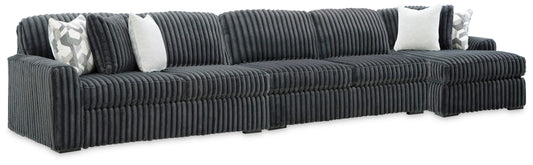 Midnight-Madness Charcoal 3PC Sectional with Chaise Set