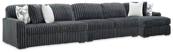 Midnight-Madness Charcoal 3PC Sectional with Chaise Set