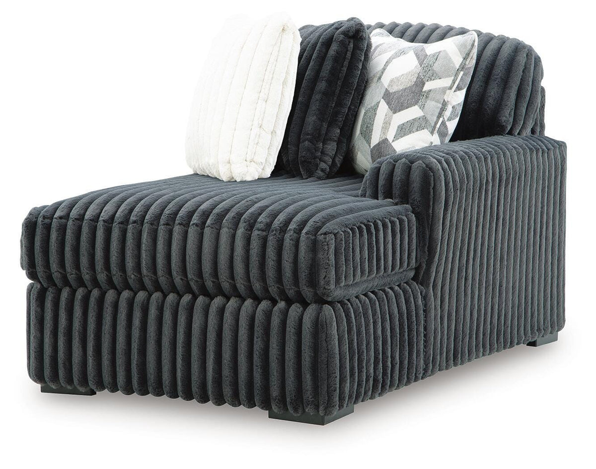 Midnight-Madness Charcoal 3PC Sectional with Chaise Set