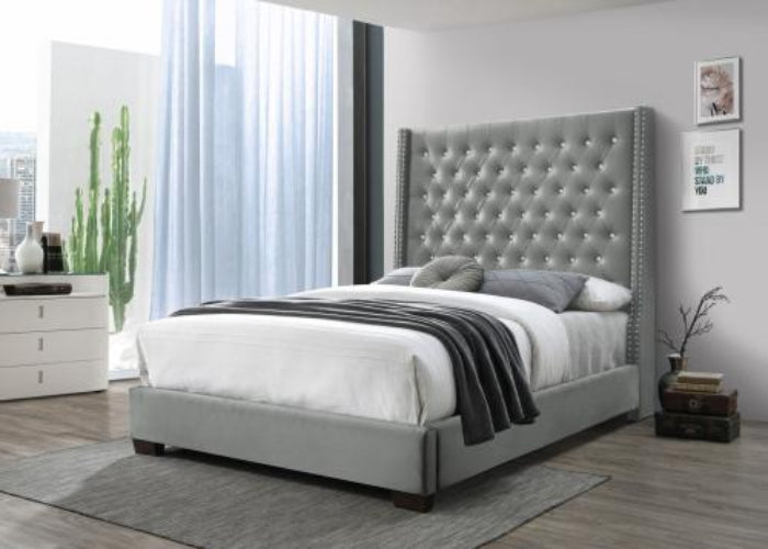 Sasha Diamond Upholstered 4PC Queen Bed Room Set