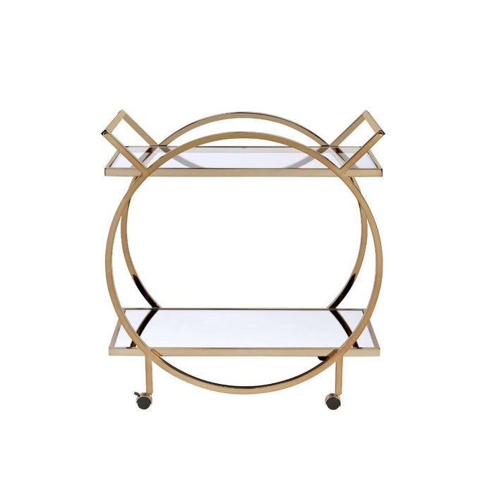 Traverse Champagne & Mirrored Serving Cart
