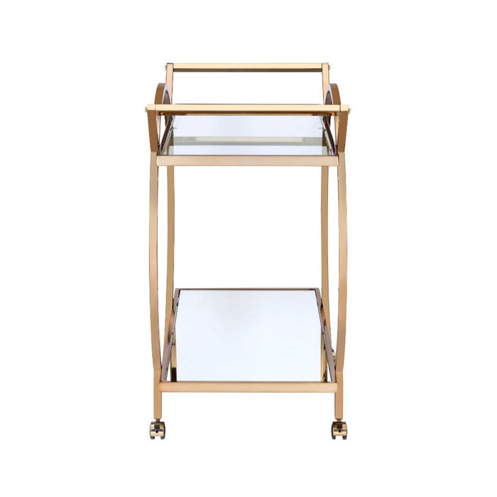 Traverse Champagne & Mirrored Serving Cart