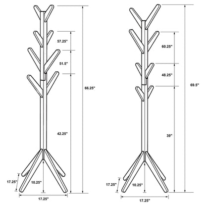 Perchero de madera maciza Margaret, color negro