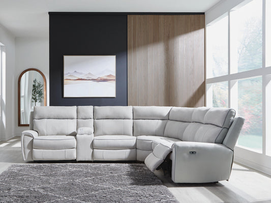 Grafton Pike 6-Piece Reclining Sectional with Storage Console