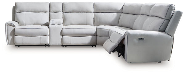 Grafton Pike 6-Piece Reclining Sectional with Storage Console