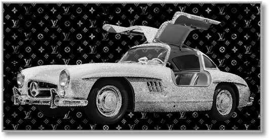 ''Luxury Automobile Art'' Gloss w/ Foil & Rocks in Frame