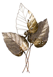 ''3 Tropical Leaves'' Metal Wall Art