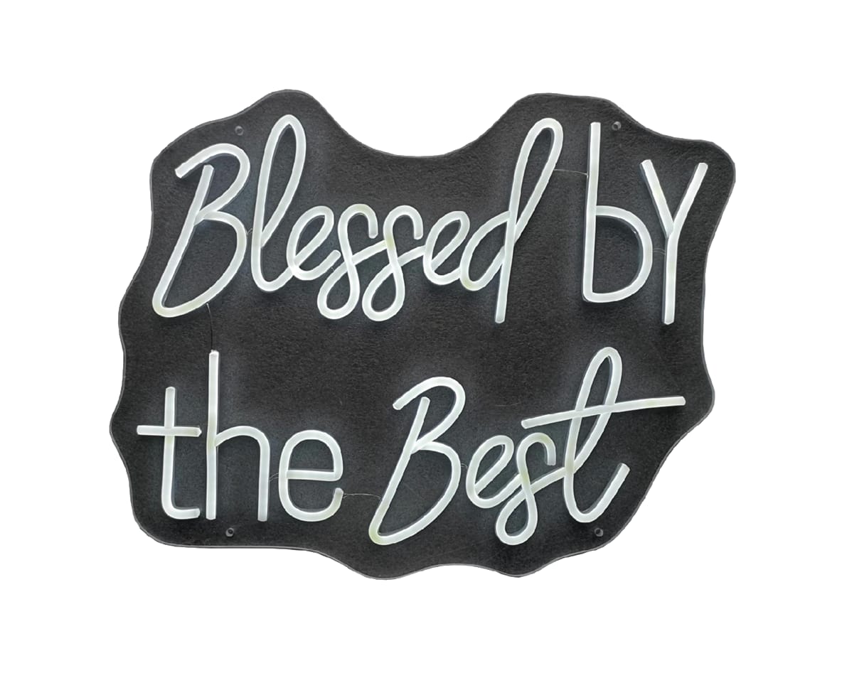 ''Blessed by the Best'' Neon Typography