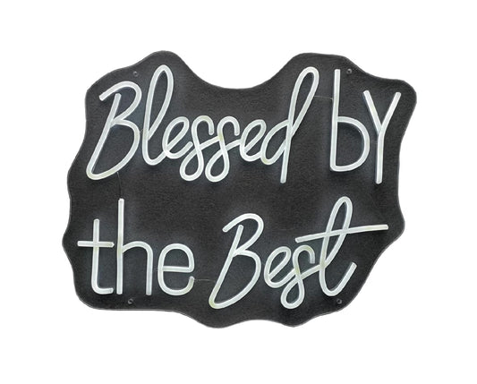 ''Blessed by the Best'' Neon Typography