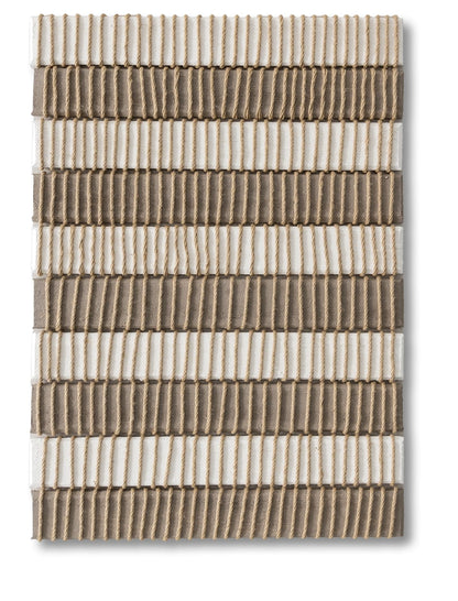 ''Textured Taupe Stripe Harmony'' Canvas w/ Rope