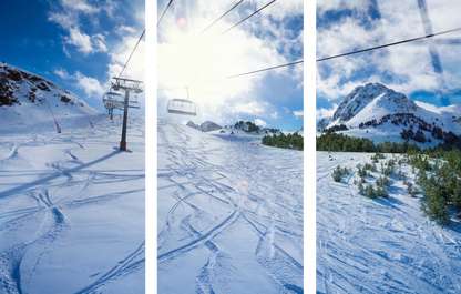 Alpine Serenity Tempered Glass Triptych