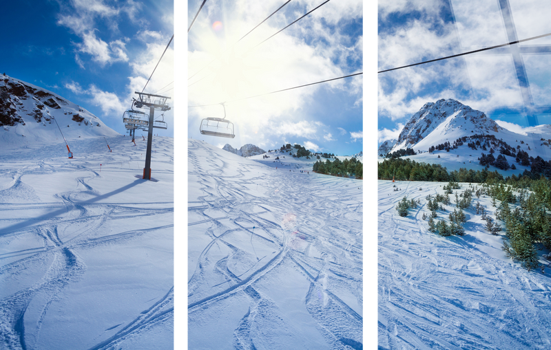 Alpine Serenity Tempered Glass Triptych