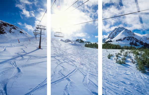 Alpine Serenity Tempered Glass Triptych