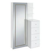 Vancouver White Floor Mirror with Storage