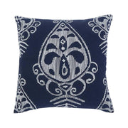 Navy Embroidered Pillow Cover