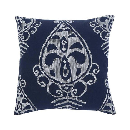 Navy Embroidered Pillow Cover