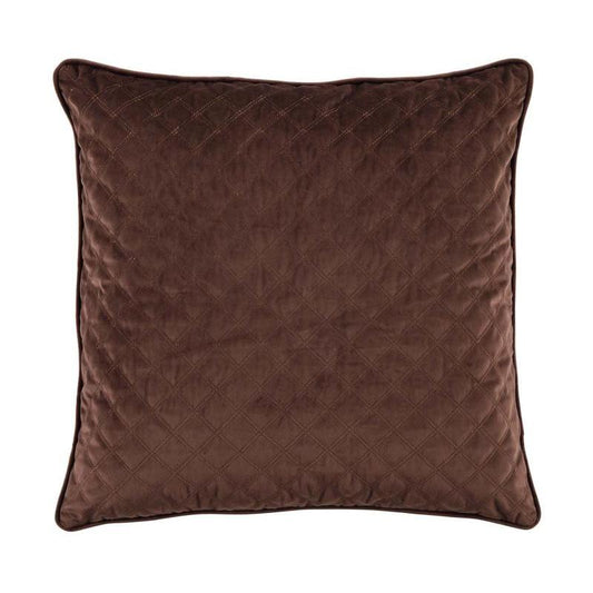 Quilted Brown Velvet Pillow