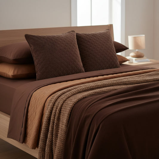 Quilted Brown Velvet Pillow