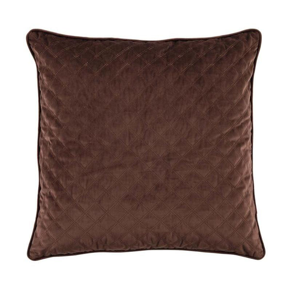 Quilted Brown Velvet Pillow