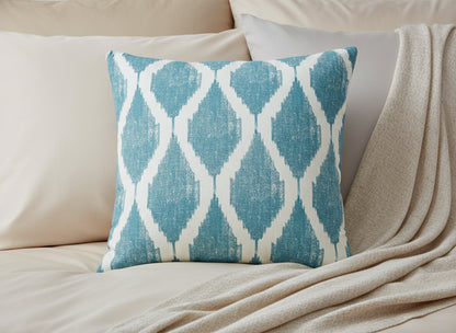 Decorative Aqua Ikat Pillow