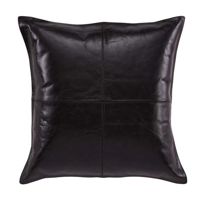 Black Faux Leather Pillow Cover