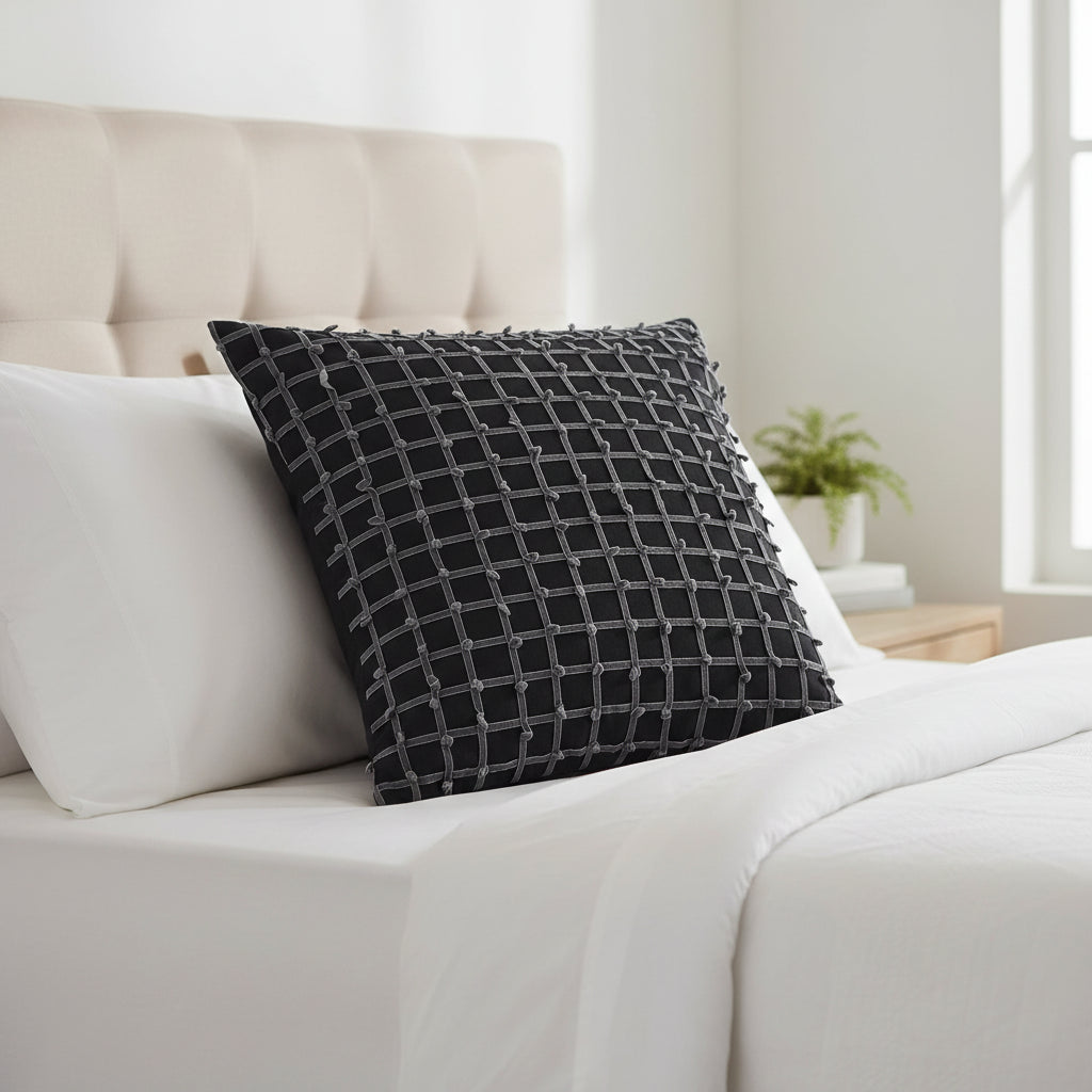 Decorative Grid Texture Pillow