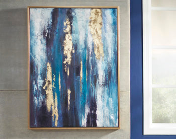 Abstract Wall Art Blue and Gold