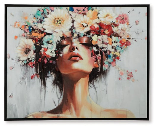 Shadwick Floral Wall Art with Gallery Frame