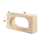 Inca Rectangular Console Table with Travertine Stone Top