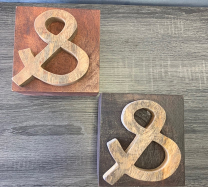 Wood Block Ampersand Accent Set