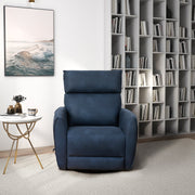 Carson Swivel Glider Suede Recliner Chair - Midnight Blue