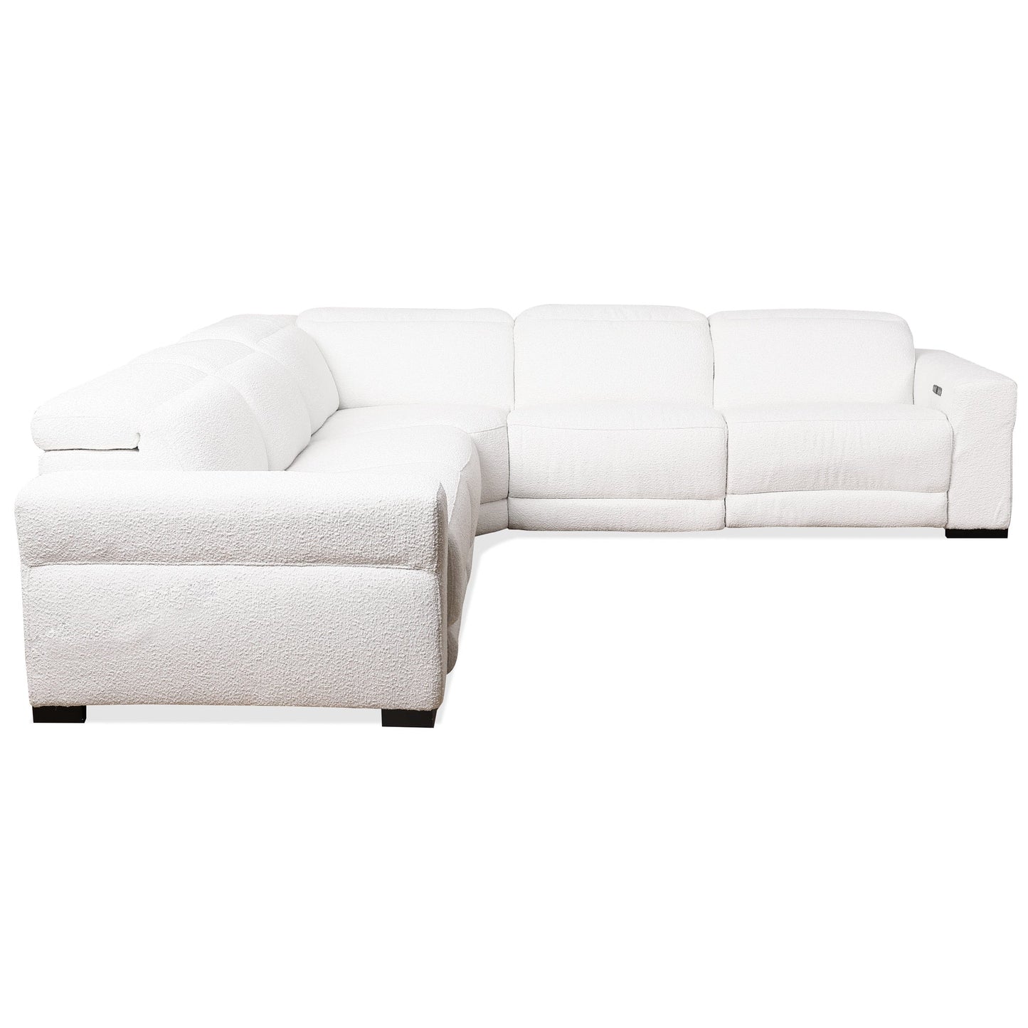 Sofá seccional reclinable Yohan - Boucle blanco