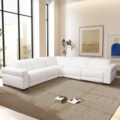 Sofá seccional reclinable Yohan - Boucle blanco