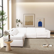 Sofá seccional reclinable Yohan - Boucle blanco