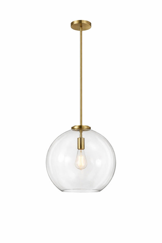 Gleam Pendant Lamp - Satin Brass and Clear Glass
