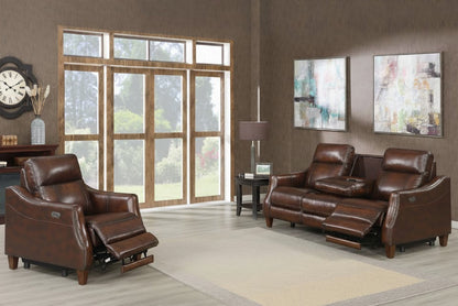 2PC Akari Power Sofa & Chair Distressed Brown