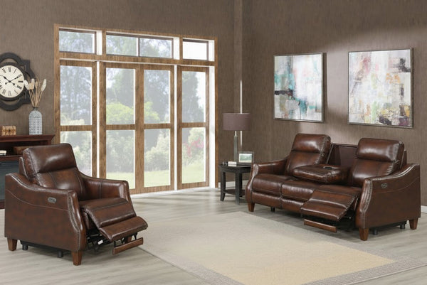 2PC Akari Power Sofa & Chair Distressed Brown