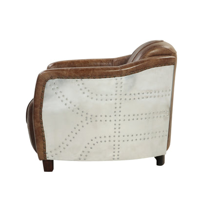 Brancaster Top Grain Leather Upholstered Chair
