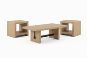 Mesa de centro Aubrey de 122 cm con acabado de madera flotante 