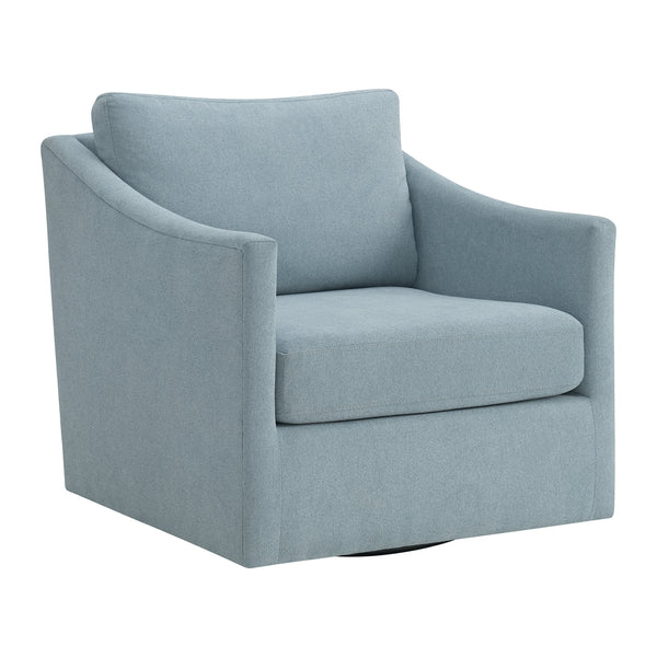 Acacia Swivel Chair In Freya Light Blue