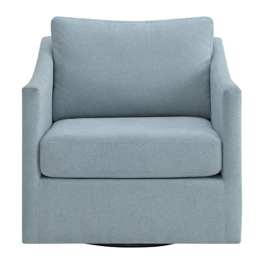 Acacia Swivel Chair In Freya Light Blue